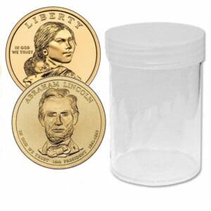 Small Dollar coin tube by BCW-single- standing, cap on-coins not included-20983