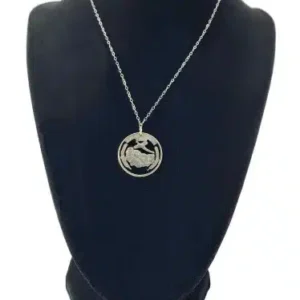 South Dakota Altered State Necklace, Quarter, 18-inch Chain on black display zoomed in image view-20561SD