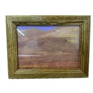 The Roaming Herd Coin Display Frame, Solid Oak, Easel Back by Edgar Marcus, front image view-20312555TN