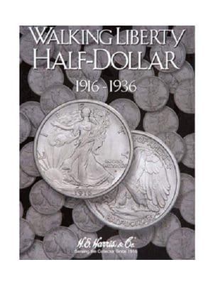 Walking Liberty Half Dollar #1 Coin Folder 1916-1936 HE HARRIS