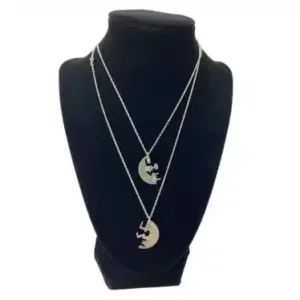 Personalized Love Necklace, Washington Quarter Dollar, Love Cut Pair on black display image view-20562056