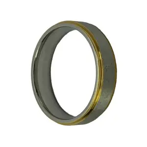 Edged gold stainless steel ring for women-turned slightly left image view-20597SR206
