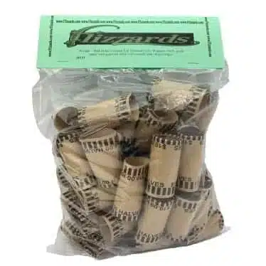 Half-Dollar crimped-end coin wrappers packaged front image view-20131TN