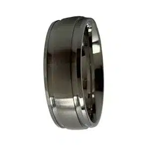 Men's stainless steel ring-standing on rim turned slightly left image view-20597SR305TN