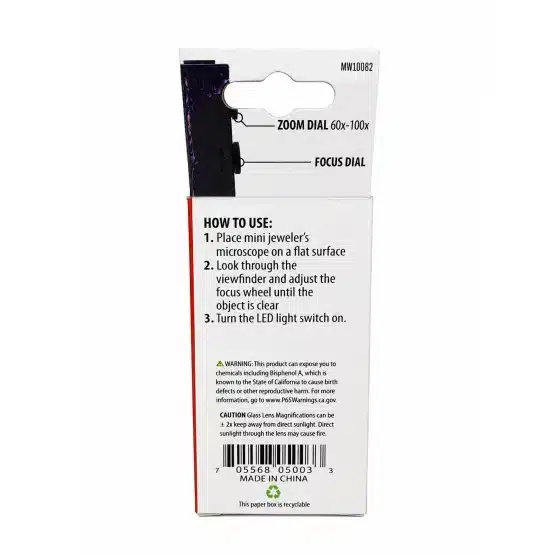 Rear of boxed packaging with UPC-20607