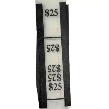 N.F. String $25 black currency straps self-sealing money bands image view-21505TN