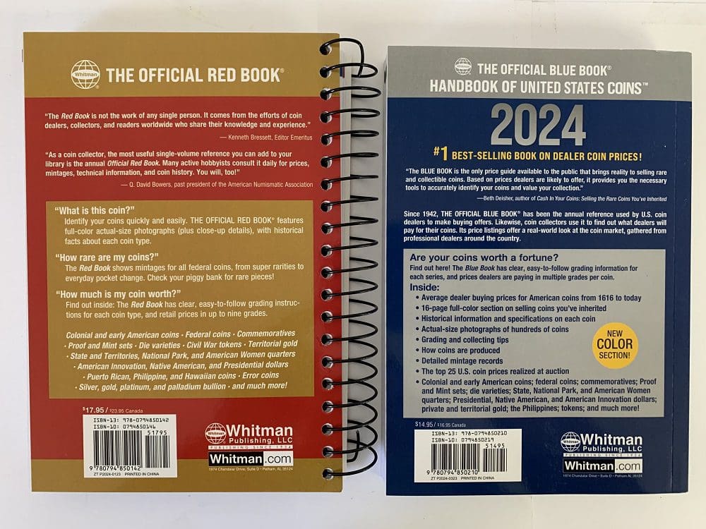 2024 Red Book Price Guide Spiral And 2024 Blue Book Handbook Of U S   2024 Red Blue Book Combo Spiral Back 21536 