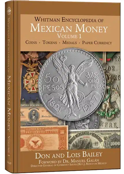 A book cover with an image of a coin and other background images-21555