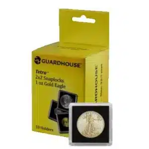 Guardhouse Tetra Snap Lock 2x2, 1 oz AGE Coin Holder, coin not included, sample in front, 10 pack image view-20572