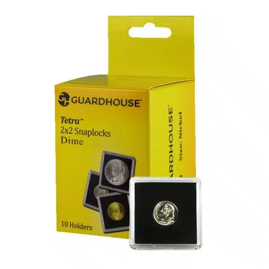 Guardhouse Tetra Snap Lock, Dime, 17.9mm Coin Holder, coin not included, sample in front, 10 pack image view-20152