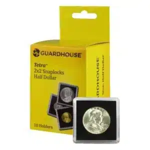 Guardhouse Tetra Snap Lock, Half Dollar, 30.6mm Coin Holder, coin not included, sample in front, 10 pack image view-20154