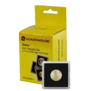 Guardhouse Tetra Snap Lock 2x2, 1/2 oz AGE Coin Holder, coin not included, sample in front, 10 pack image view-20571