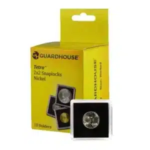 Guardhouse Tetra Snap Lock, Nickel, 21.2mm Coin Holder, coin not included sample in front, 10 pack image view-20151