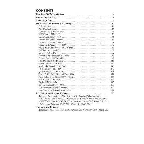 Official Blue Book hardbound edition, contents page-21757