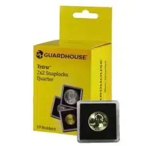 Guardhouse Tetra Snap Lock, Quarter, 24.3mm Coin Holder, coin not included, sample in front, 10 pack image view-20153