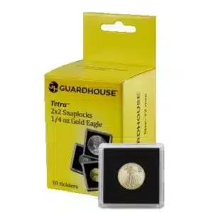 Guardhouse Tetra Snap Lock 2x2, 1/4 oz AGE Coin Holder, coin not included, sample in front, 10 pack image view-20570