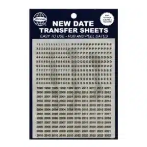 Transfer sheets black letter stickers and numbers, dates front image view-21589TN