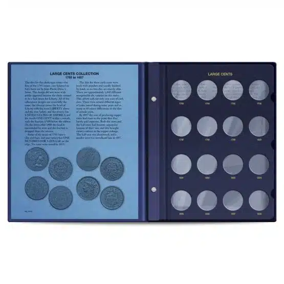 1793-1857 Whitman Large Cent Coin Album, classic blue inside cover page image view-21593