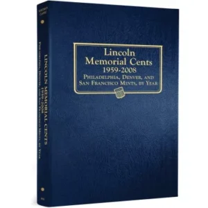 1959-2008 Whitman Lincoln Cent Album for Memorial pennies, P-D-S Mints, classic blue front cover image view-21595TN