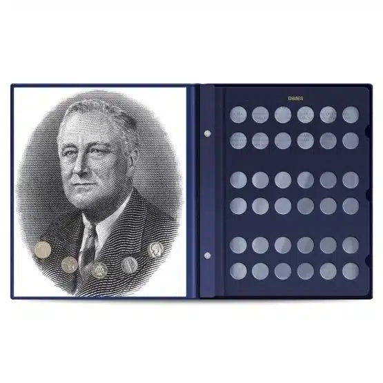 Whitman Blank Dime Album Cover, classic blue inside cover page image view-21606