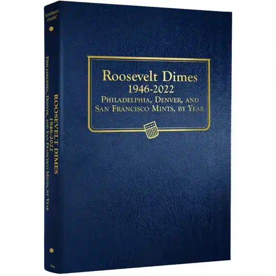Whitman Roosevelt Dime Album 1946-2022, P-D-S Mints, classic blue front cover image view-21609
