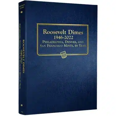 Whitman Roosevelt Dime Album 1946-2022, P-D-S Mints, classic blue front cover image view-21609