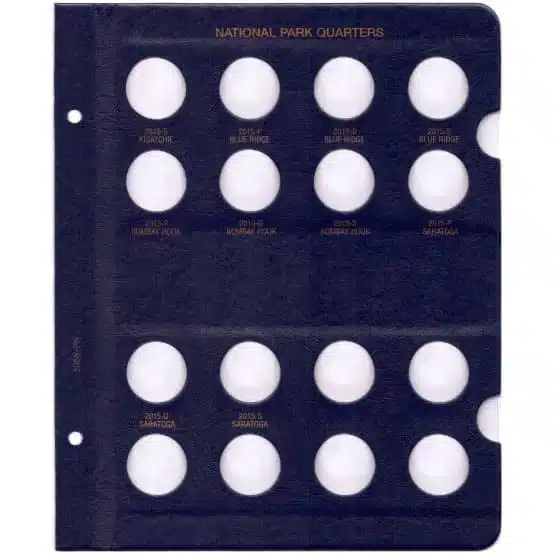 Whitman National Park Quarter Album 2010-2015, P-D-S Mints, classic blue page 6 image view-21623