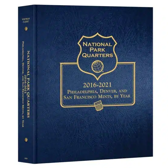 Whitman National Park Quarters Album Volume-II 2016-2021, PDS Mints, classic blue front cover image view-21624