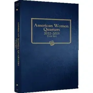 American Woman Album Cover quarters 2022-2025, type set, classic blue coin album, front cover image view-21630