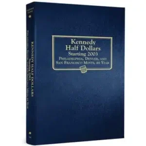 Whitman Kennedy Half Dollar Album 2003-2025, P-D-S Mints, classic blue front cover image view-21637