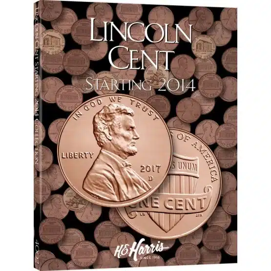 Lincoln Cent # 4 Coin Folder Starting 2014 by H.E. HARRIS-front cover image view-20775
