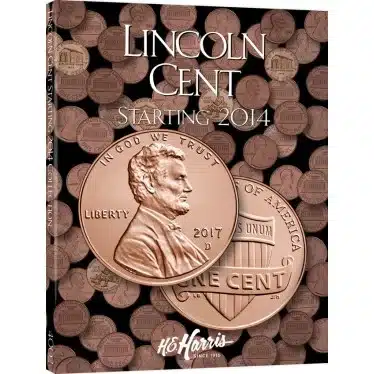 Lincoln Cent # 4 Coin Folder Starting 2014 by H.E. HARRIS-front cover image view-20775TN
