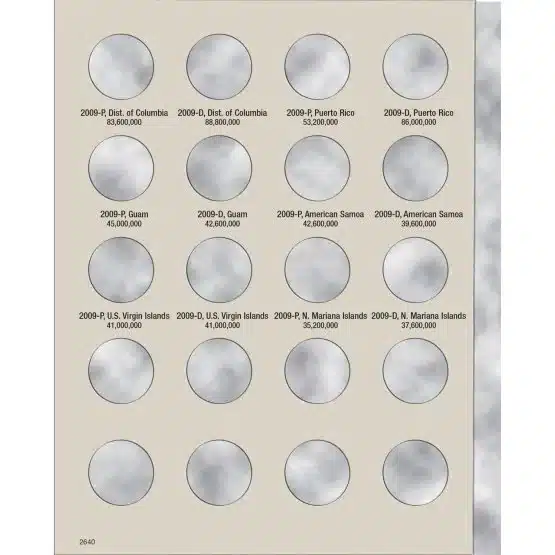 State Quarter Coin Folder 2009 DC & Territories #3 H.E. Harris-page 1 image view-20796