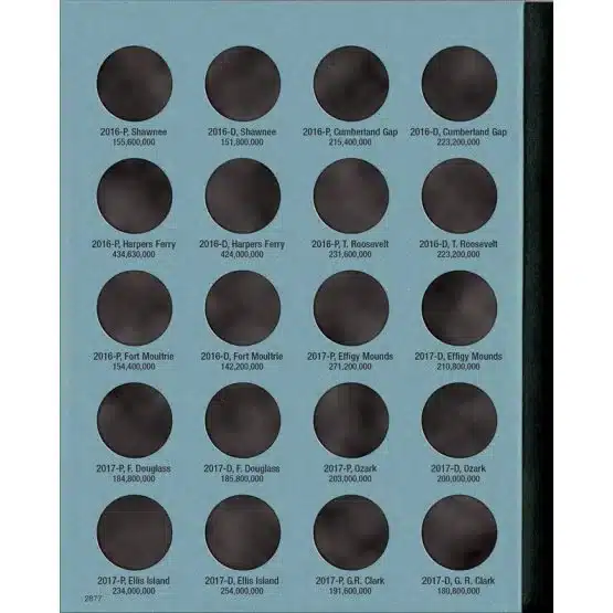 Whitman Coin Folder National Park Quarter No. 2 2016-2021 P-D-page 1 image view-20191