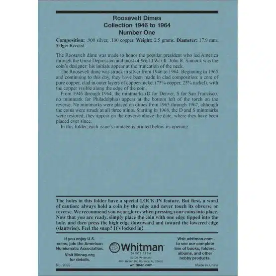 W.P. 10 Cent, No. 1, 1946-1964, information page image view-20180