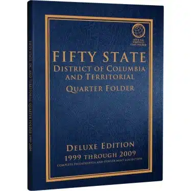 Whitman Deluxe 1999-2009 Commemorative Quarters Coin Folder P&D-front cover image view-20205TN
