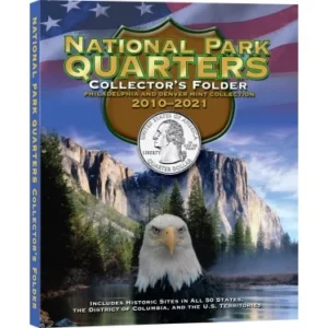 Whitman National Park Quarters 4 Panel Cushioned Coin Folder P-D-2010-2021-front cover image view-20203TN