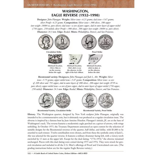 US Coins Mega Red Book-Washington Eagle reverse-page-522-image view-21750