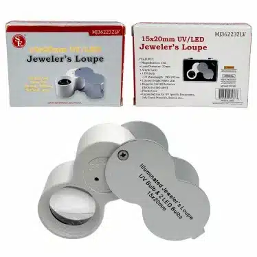 15X Jeweler Loupe with LED and UV Lights 20mm-20630TN