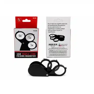 15X Triple Lens Folding Magnifier-21103TN