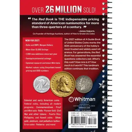 2027 Red Book spiral bound coin guide rear cover-21752