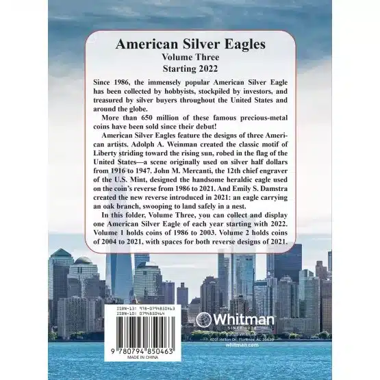 American Silver Eagle Folder Volume 3, rear cover-20100