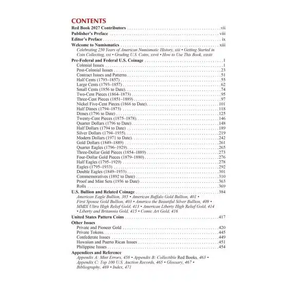 United States coin guide spiral edition contents page-21752