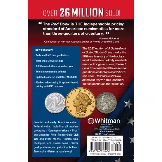 Whitman Red Book 2027 special edition rear cover-21755