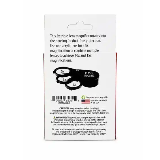 rear of boxed packaging with information and UPC-21103