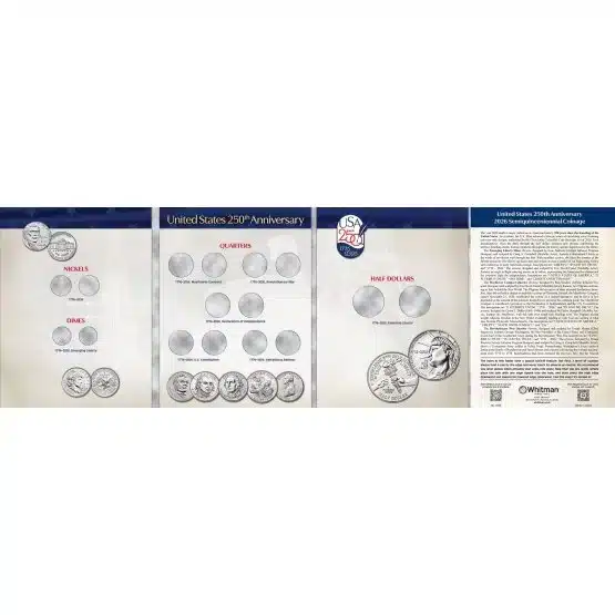 Coin folder with 16 labeled openings-20158