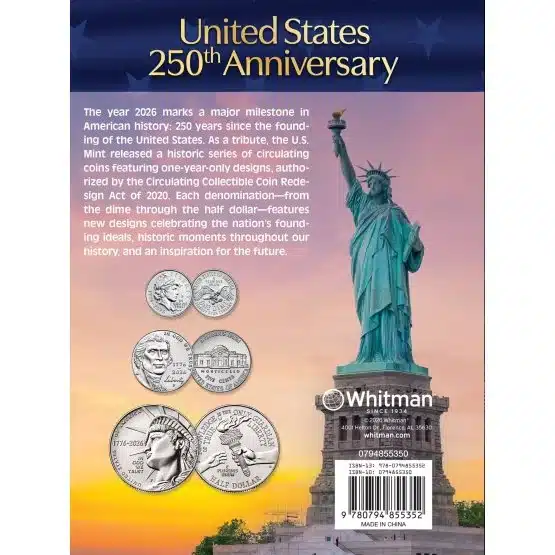 Official Whitman coin folder rear cover-20158